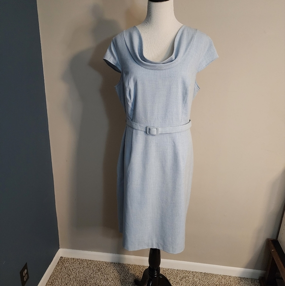 Calvin Klein Dresses & Skirts - Calvin Klein Light Blue Midi Dress with Belt